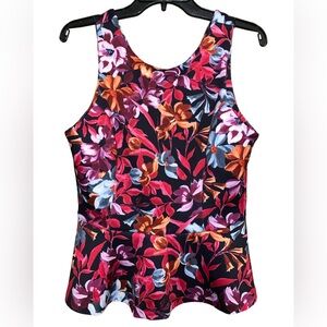 Alexia Admor Bright Floral Scuba Top Size Small